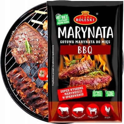 Marynata BBQ Barbecue Do Mięsa Bez Glutenu i Konserwantów 200g ROLESKI