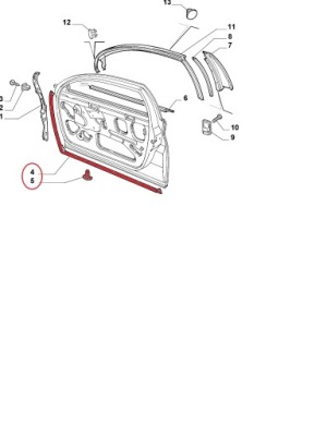 Alfa romeo 166 прокладка kurzowa двері перед права фото №1