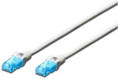 Kabel patchcord U/UTP kat. 5e biały 1m