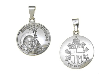 Srebrny medalik Papież Jan Paweł II -