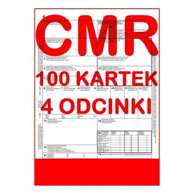 CMR Międzynarodowy List Przewozowy 100 kartek - 4 odcinki