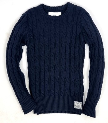 Superdry granatowy pleciony Sweter jak L