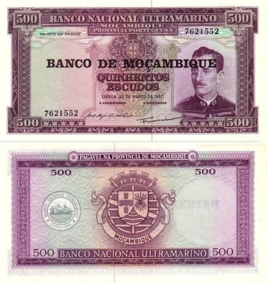 # MOZAMBIK - 500 ESCUDOS - 1967 - P-118 - UNC