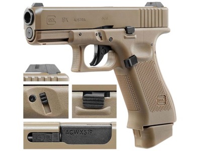 Replika pistolet ASG Glock 19X 6 mm coyote CO2