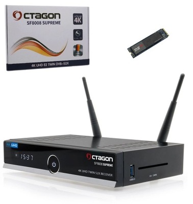 Tuner OCTAGON SF8008 SUPREME 4K TWIN 2X DVB-S2X DUAL OS ENIGMA M.2 NVME