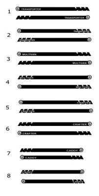 PEGATINAS VW CADDY TRANSPORTER CRAFTER MULTIVAN  