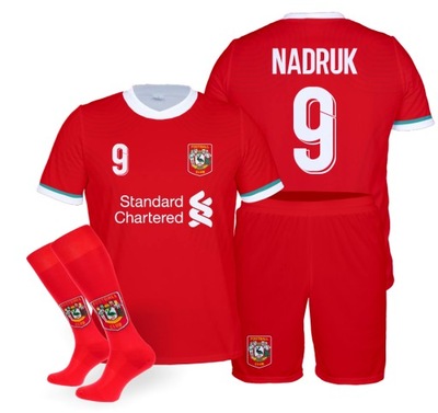 Strój piłkarski LIVERPOOL 20/21 NADRUK getry 128