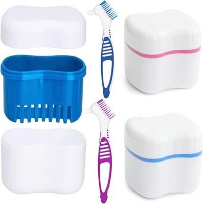 Prothese Box Denture Box zestaw do czyszczenia zębów 2 protezy zębowe
