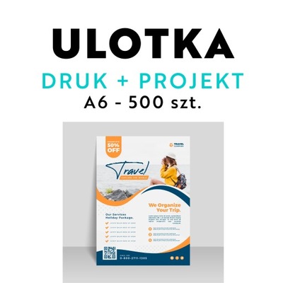 Ulotka A6 500 szt dwustronna druk + projkekt indyw