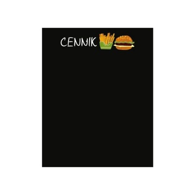 Cennik fastfood do foodtracka z pisakiem.