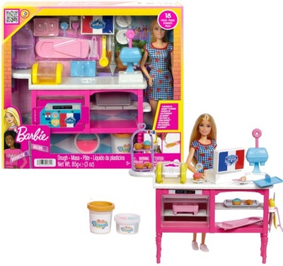 BARBIE ZESTAW LALKA CIASTKARNIA I AKCESORIA HJY19