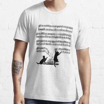 Koszulka Cats And Music Sheet T-Shirt