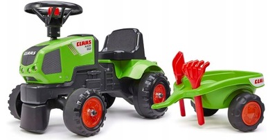 FALK Traktor jeździk Claas Zielony z Przyczepką