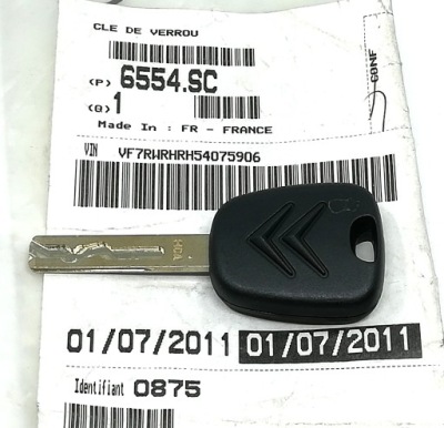 Ключ pilot citroen c5 c4 picasso dla vin 6554sc фото №1