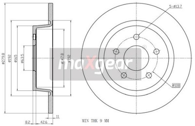 ДИСК HAM. FORD T. C-MAX 10-/KUGA 13-