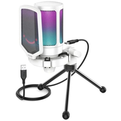 Mikrofon pojemnościowy studyjny Fifine A6V AMPLIGAME RGB Dla graczy