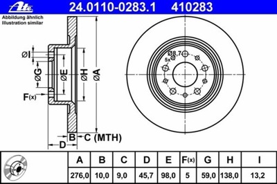 DISCO HAMULC. ALFA ROMEO 156 02-05 PARTE TRASERA  