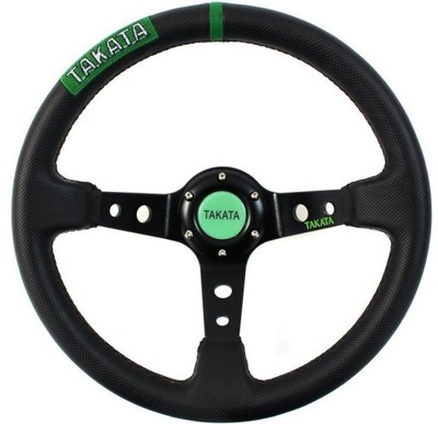 VOLANTE TIPO DEPORTIVO 35CM TAKATA + ADAPTADOR PEUGEOT 206  