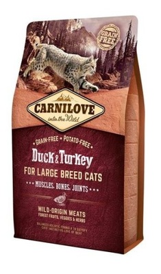 carnilove cat duck&turkey for large breed 2 kg