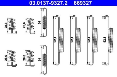 ATE SET AKCESORIOW, BRAKE SHOES BRAKE BRAKES POSTOJOWEGO 03.0137-9327.2  