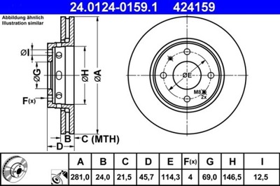 2X DISCO DE FRENADO VOLVO PARTE DELANTERA S40/V40 95-04 24.0124-0159.1  