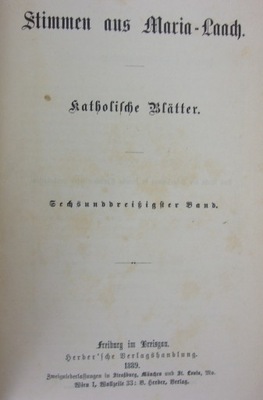 Stimmen aus Maria Laach 1889r.