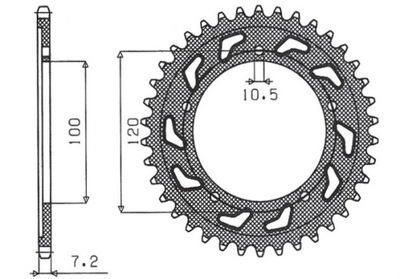 SUNSTAR ЗУБЧАТКА ЗАДНЯЯ 4447 41 / 4363 41 RSV 1000