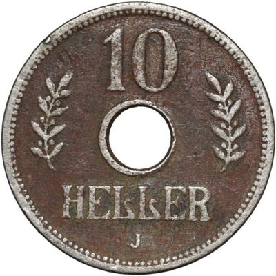 Niemiecka Afryka Wschodnia 10 heller 1908 J