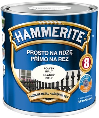 Hammerite Prosto na Rdzę Biały Połysk 250 ML