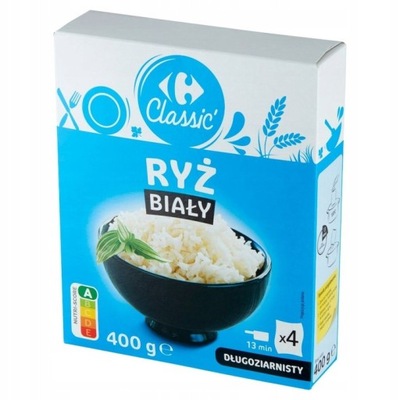 RYŻ 4*100g BIALY DŁUGOZIARNISTY