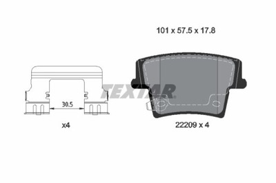 PADS BRAKE DODGE REAR CHALLENGER/CHARGER 6,4 11- 2220903  