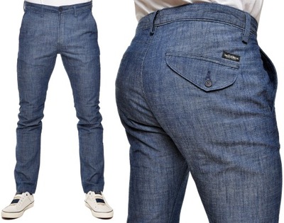 LEE spodnie SLIM jeans blue CHINO W29 L32