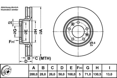 ATE DISCOS DE FRENADO 2 PIEZAS PARTE DELANTERA CITROEN XM 2.5D 3.0 05.94-10.00  