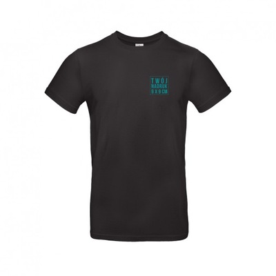 czarna koszulka T-Shirt z nadrukiem logo napis
