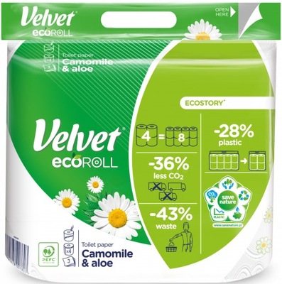 PAPIER TOALETOWY ZAPACHOWY VELVET ECO ROLL 4 SZT