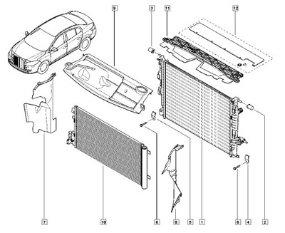 Nowa оригінальна захист гумовий радіатора renault fluence megane 214764800r фото №1