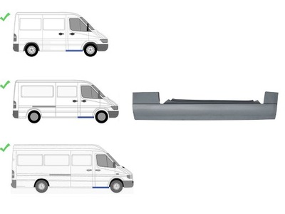 Mercedes sprinter 1995-2000 порог ремкомплект правая pod двери фото №1