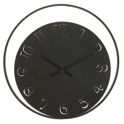 Elegancki metalowy zegar ścienny, czarny, Ø 60 cm