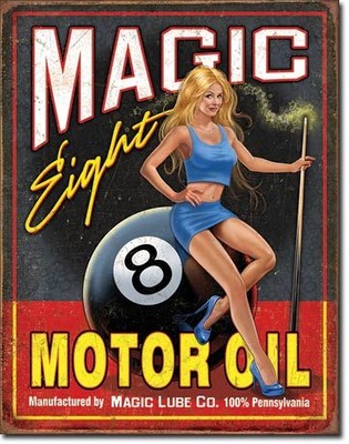 Metalowy plakat Magic 8 Motor Oil