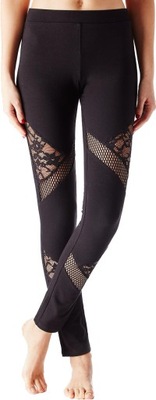 CALZEDONIA Legginsy TG. S - 36 bawełna koronka