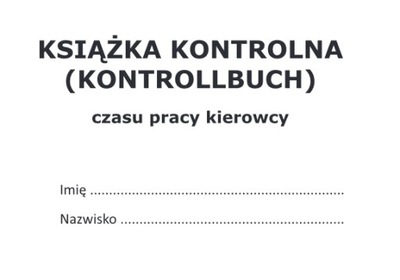 Książka czasu pracy kierowcy PL-DE