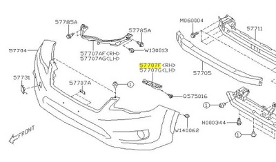 SOPORTES DE PARAGOLPES DERECHA PARTE DELANTERA SUBARU XV ORIGINAL 12-  