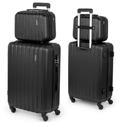 Zestaw walizek podróżnych 2w1 walizka ŚREDNIA 24" Kuferek ABS twarda