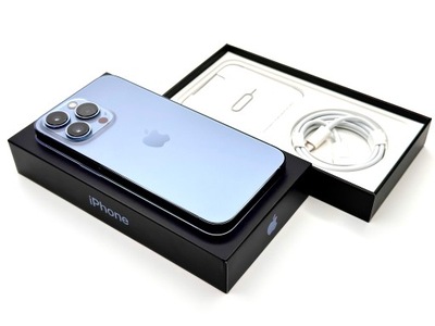 Zestaw Premium Fabryczny Komplet iPhone 13 Pro Max 128GB Blue Bateria 100%