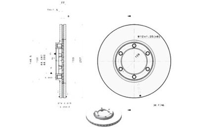 Brembo гальмівні диски гальмівні 2szt. isuzu campo gemini t фото №1