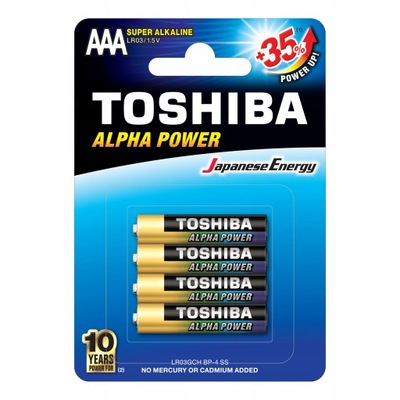 4x Bateria alkaliczna Toshiba AAA R3 1,5V