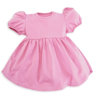 Sukienka dziewczęca różowa z krótkim rękawem dla niemowlaka 92