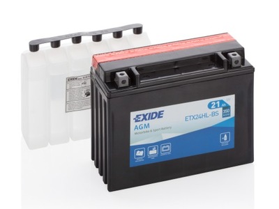 АКУМУЛЯТОР 21 AH EXIDE AGM DRY CHARGED ETX24HL-BS