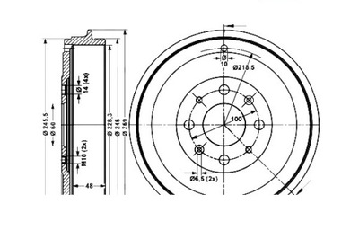 Ate гальмівні барабани гальмівні fiat grande punto punto punto фото №1
