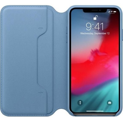 ETUI APPLE Leather Folio iPhone XS Max niebieskie